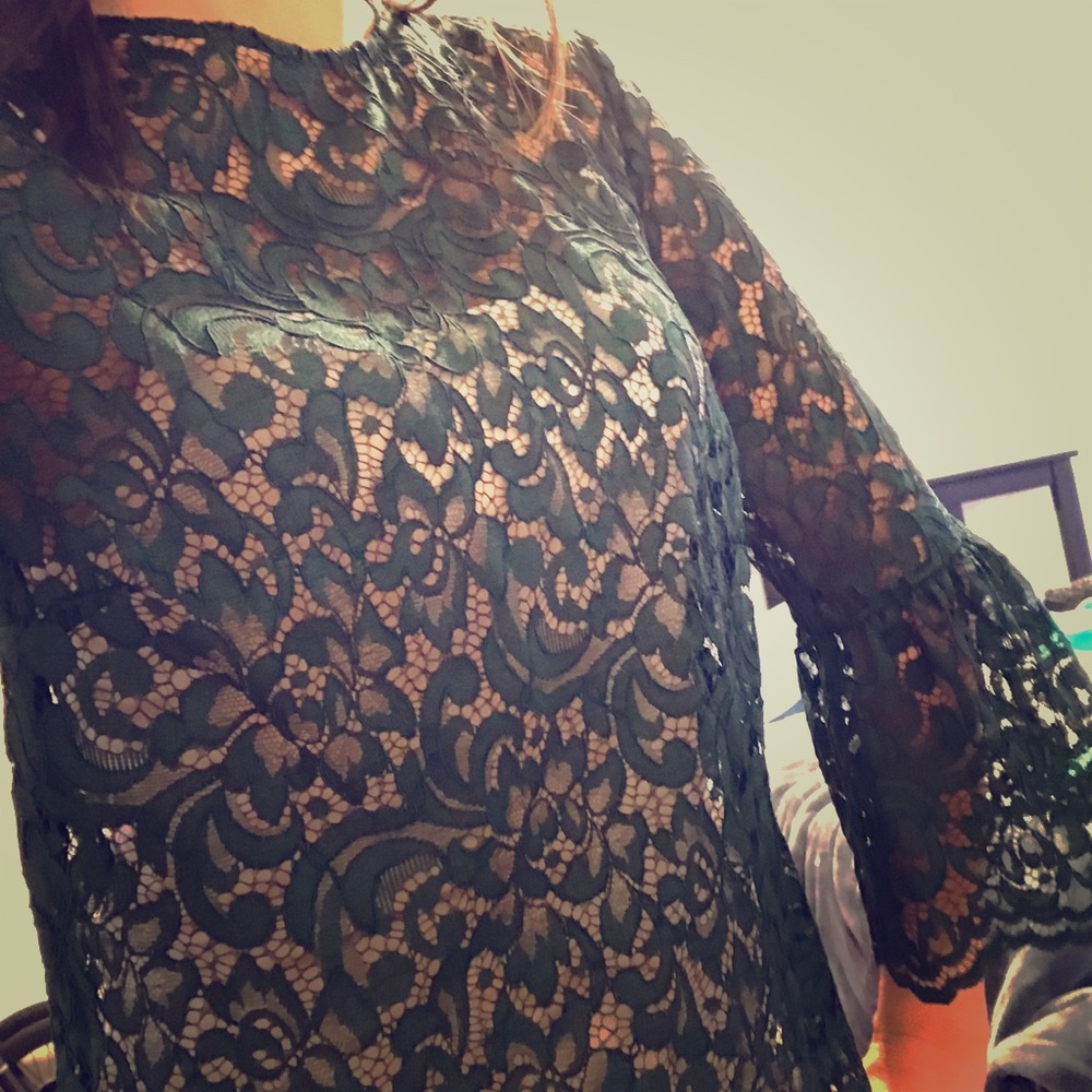 Zara bell sleeve lace top